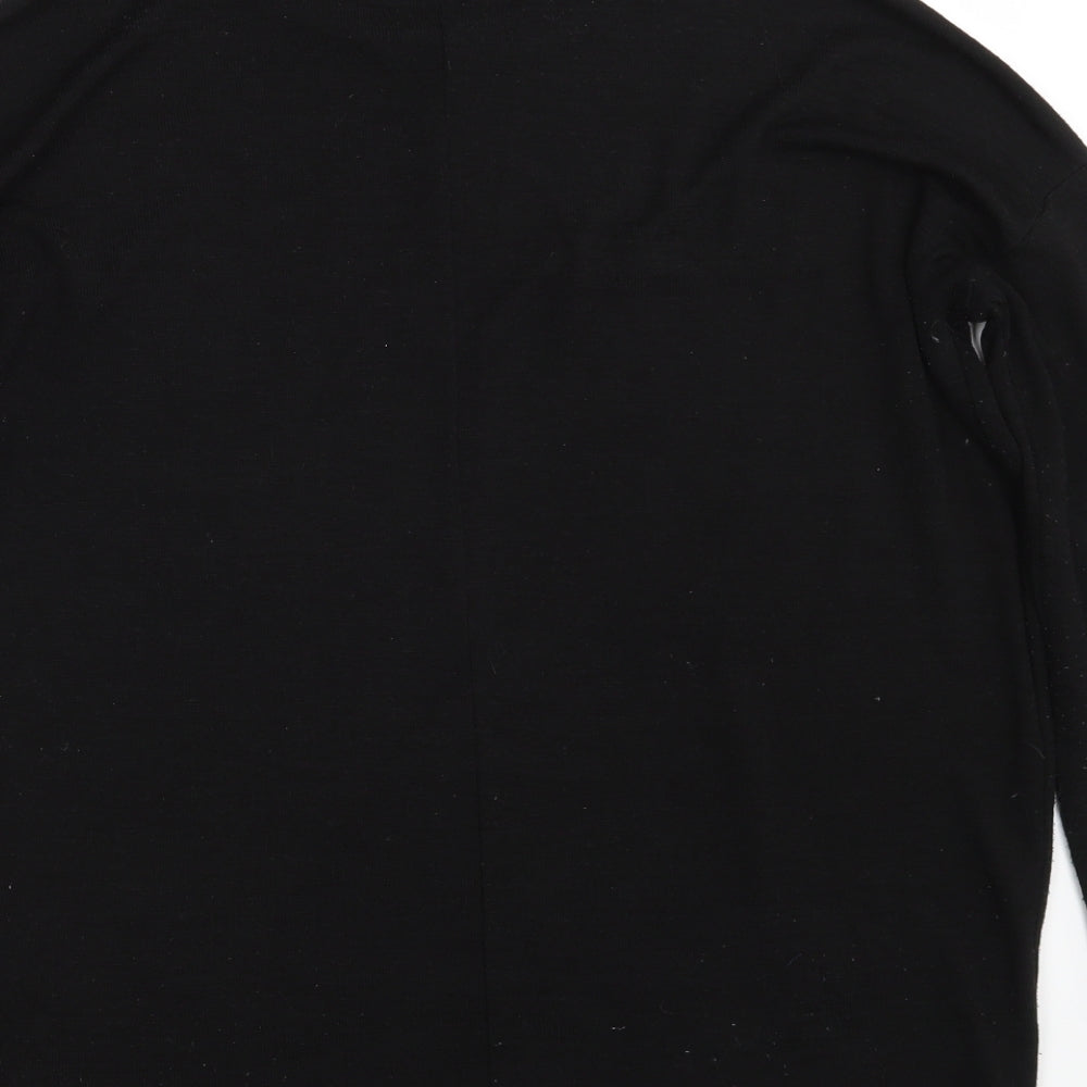 New Look Womens Black Round Neck Viscose Pullover Jumper Size M