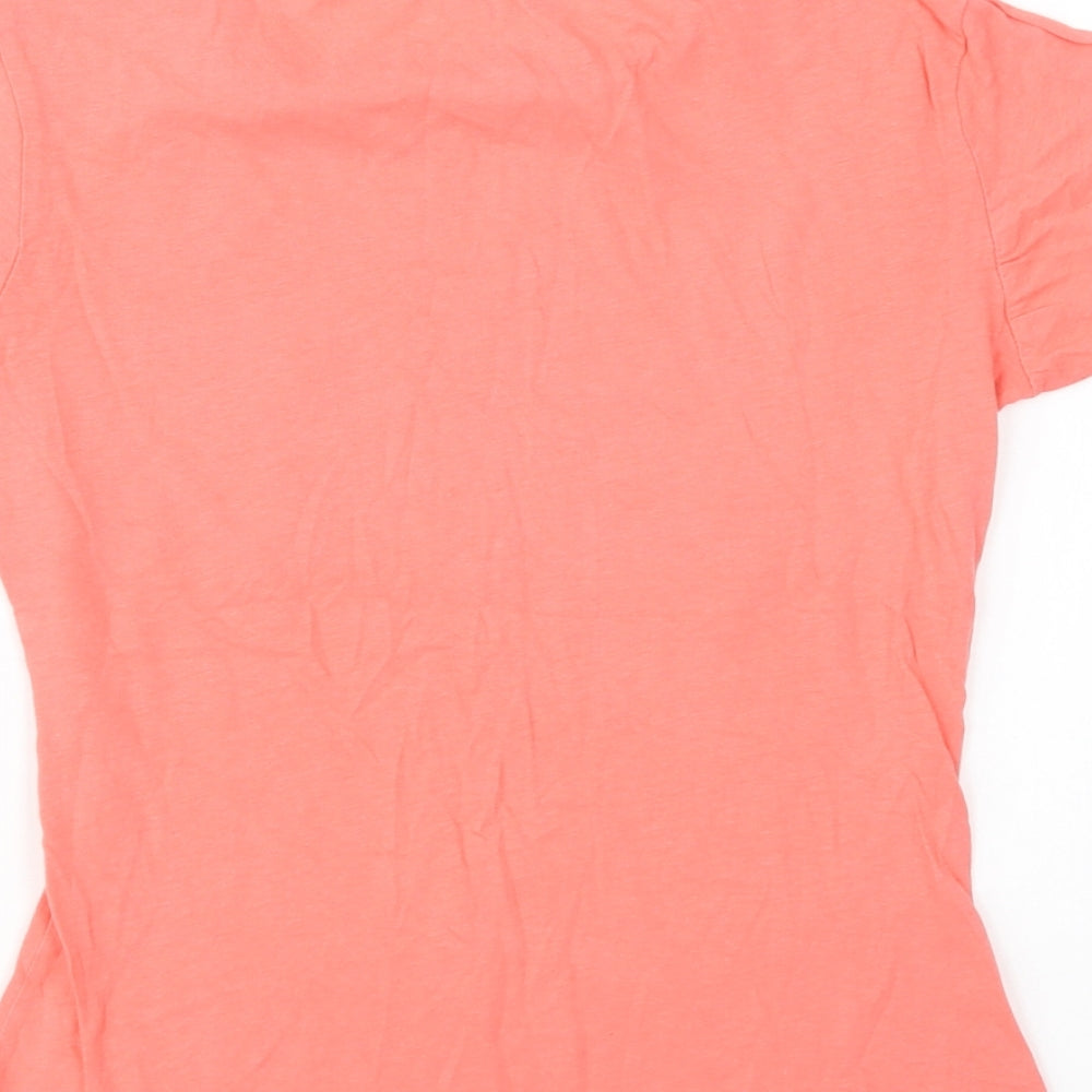 Primark Womens Orange Cotton Basic T-Shirt Size 4 Crew Neck - Havana