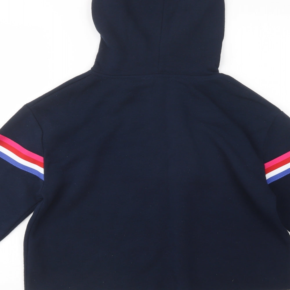 Primark Womens Blue Striped Polyester Pullover Hoodie Size 6 Pullover