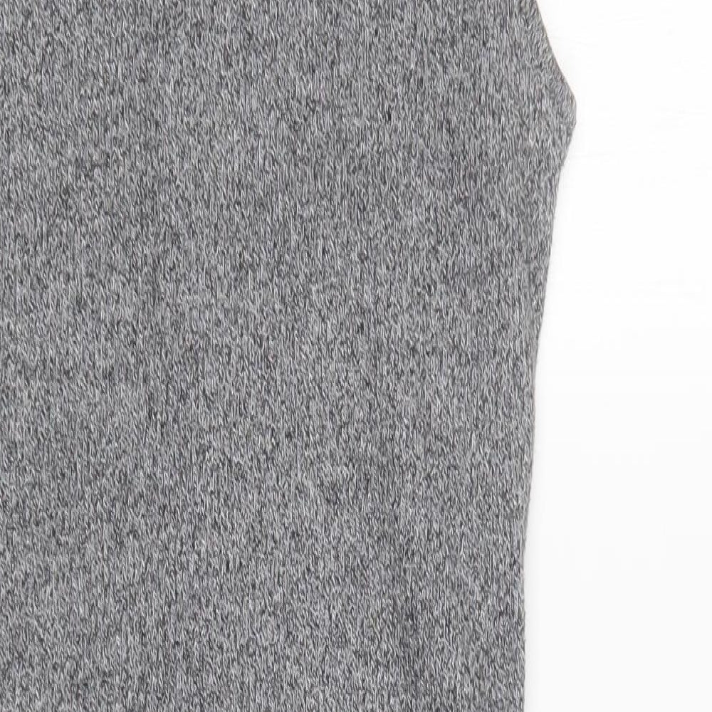 Azalea Womens Grey Mock Neck Polyester Tunic Jumper Size M