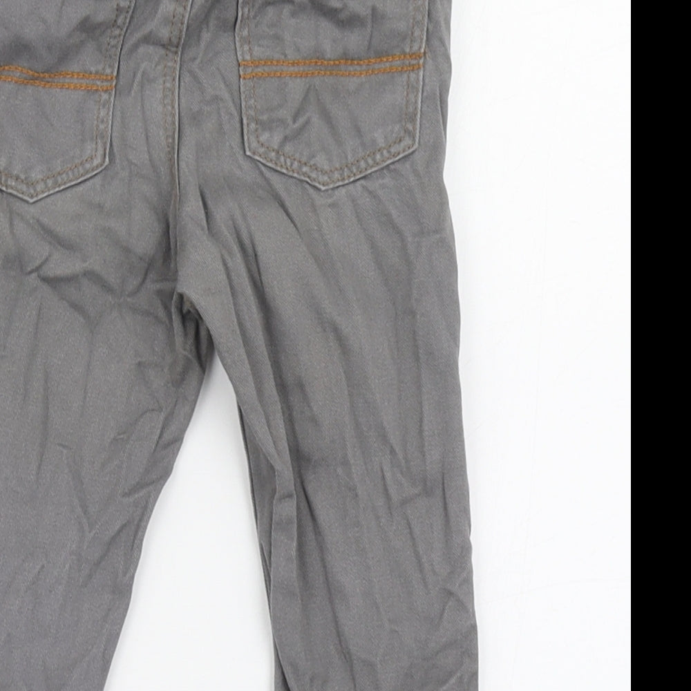 H&M Boys Grey 100% Cotton Jogger Jeans Size 6-9 Months Button