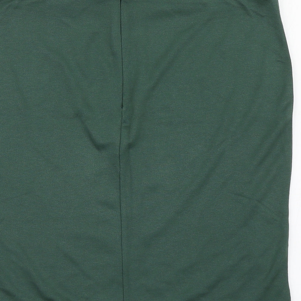 Body Flirt Womens Green Polyester A-Line Skirt Size S Zip