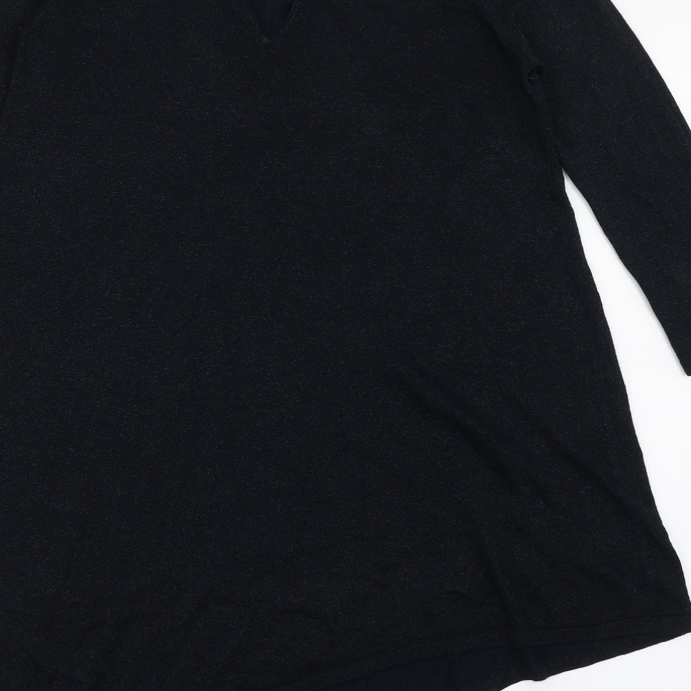 NEXT Womens Blue Viscose Basic T-Shirt Size 10 Round Neck