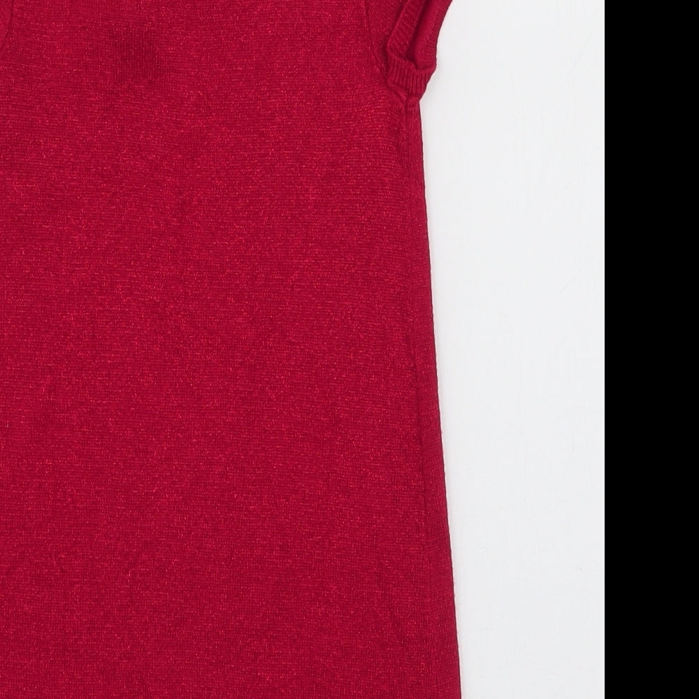 Blue Zoo Girls Red Viscose A-Line Size 2-3 Years Round Neck Pullover