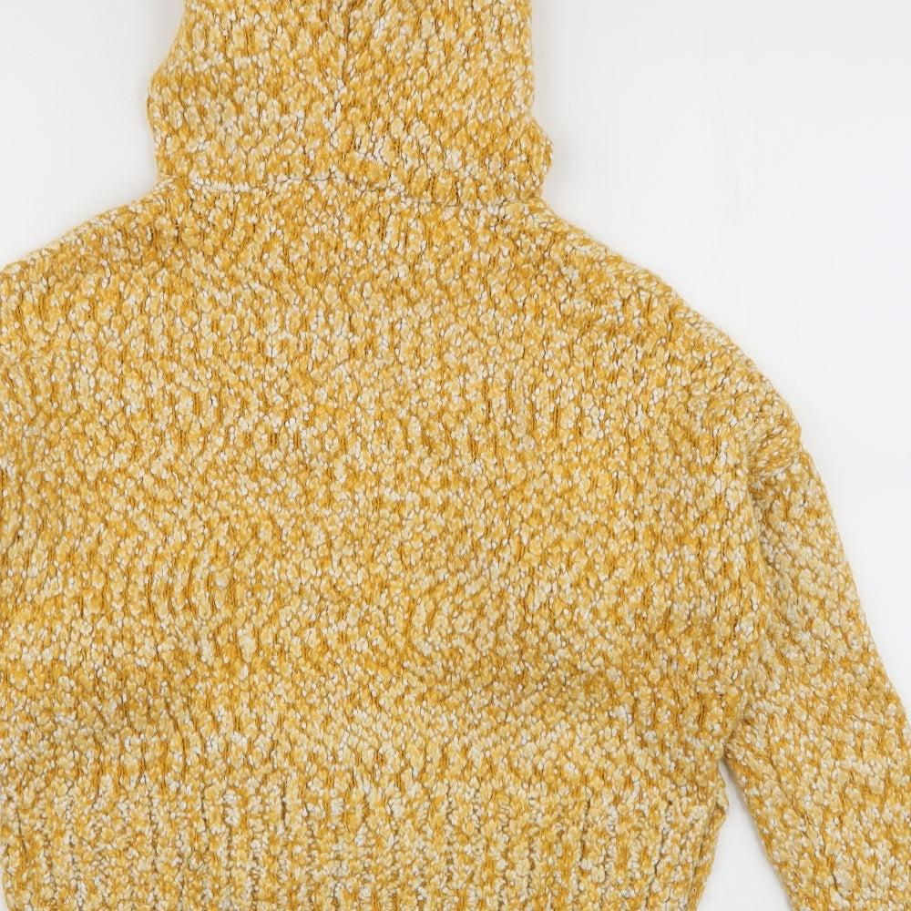 Yet Again Womens Yellow Polyester Pullover Hoodie Size S Pullover
