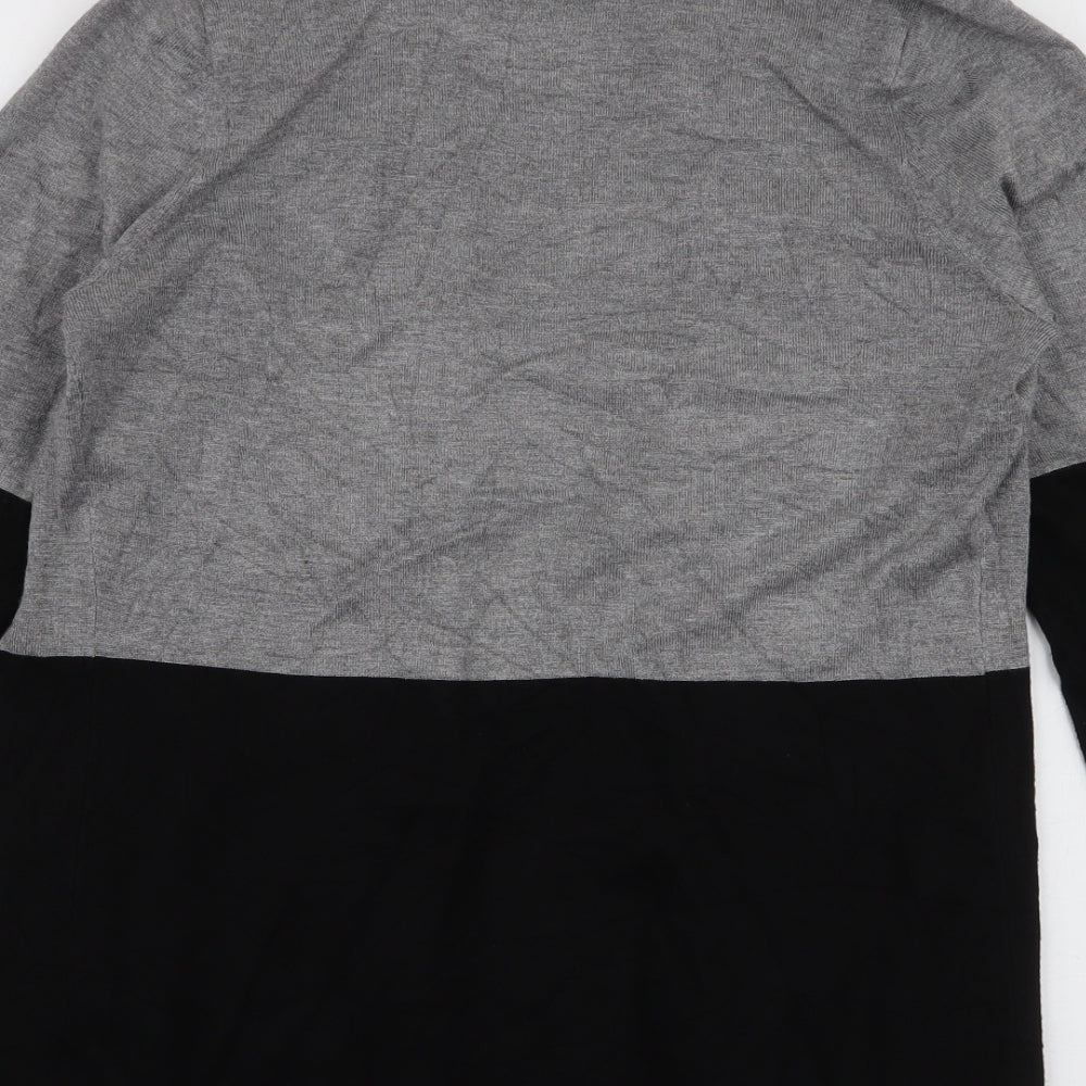 Preworn Womens Grey Collared Rayon Cardigan Jumper Size M