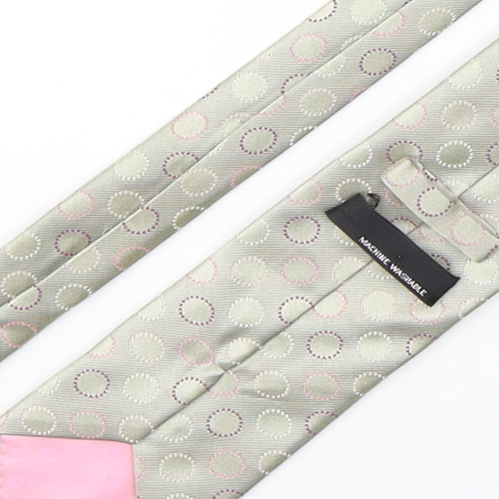 BHS Mens Multicoloured Polka Dot Polyester Pointed Tie One Size