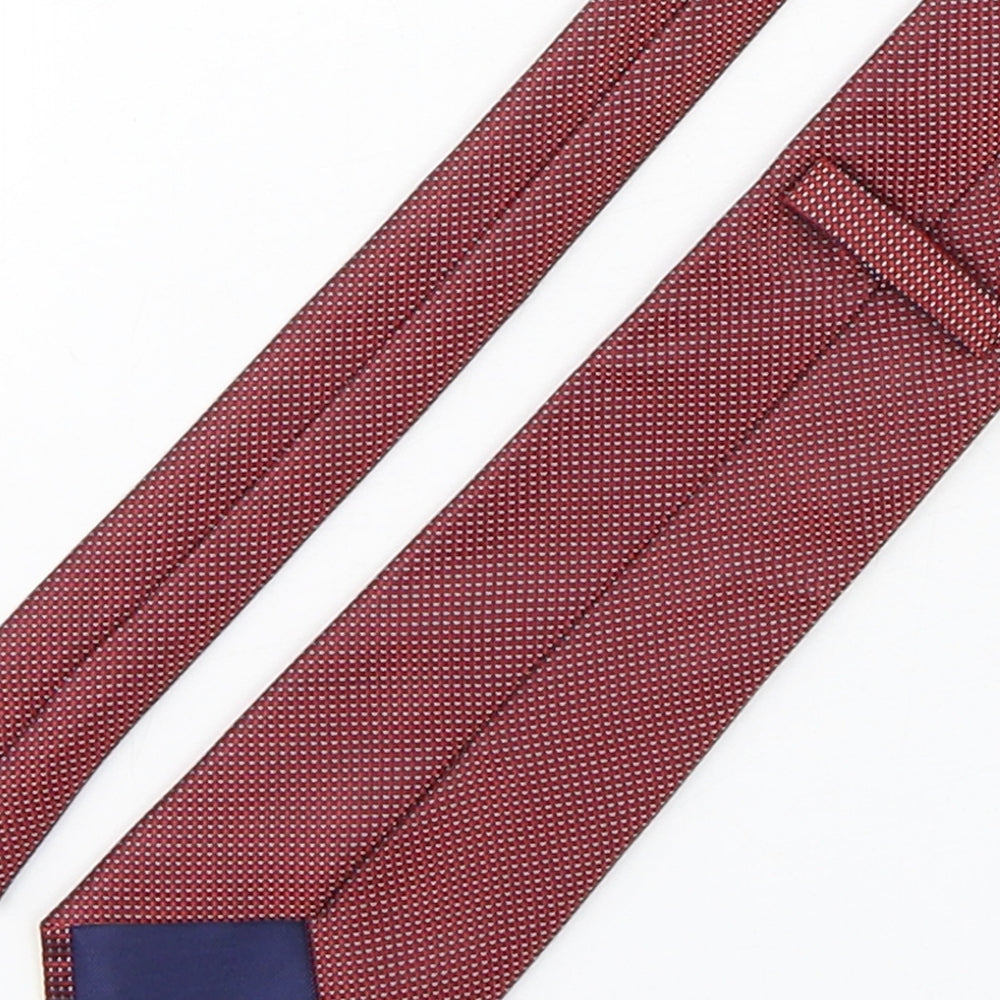 Marks & Spencer Mens Red Plaids & Checks Polyester Pointed Tie One Size
