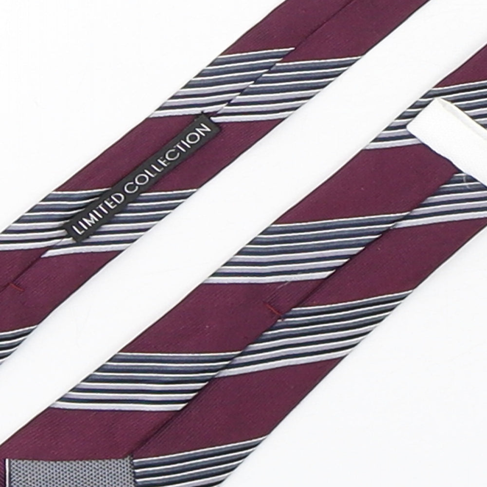 Marks & Spencer Mens Multicoloured Striped Silk Pointed Tie One Size