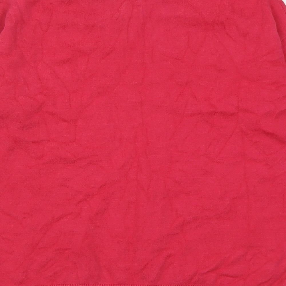 Marks & Spencer Womens Pink V-Neck Acrylic Pullover Jumper Size XS