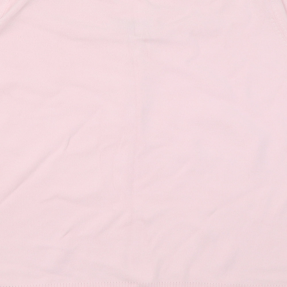 Laura D Womens Pink Viscose Basic T-Shirt Size S V-Neck