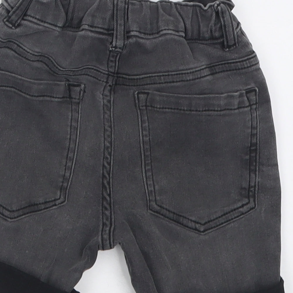 TU Boys Grey Cotton Bermuda Shorts Size 7 Years Regular Buckle