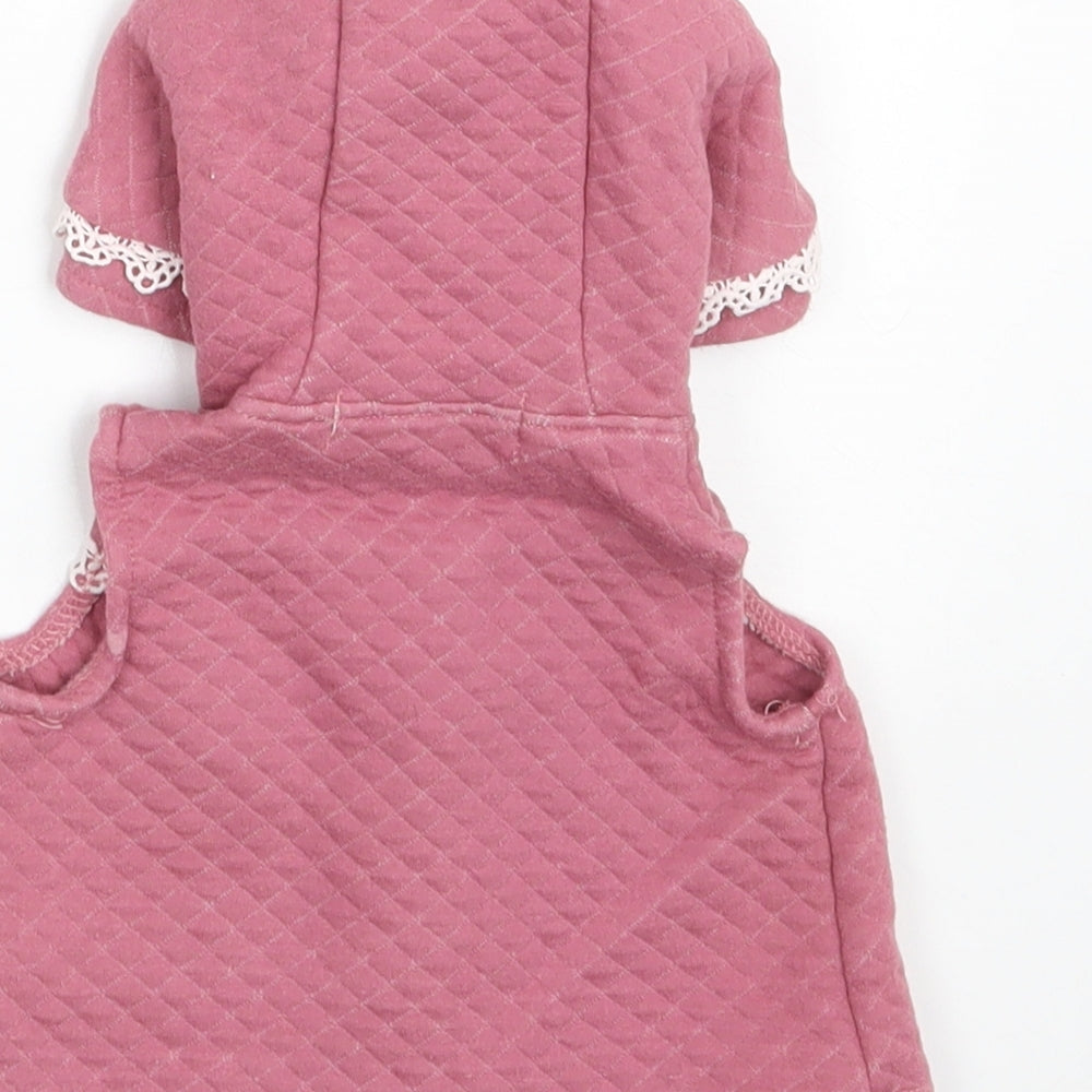 Catherine Malandrino Girls Pink 100% Cotton Cardigan Jumper Size 6-9 Months Button