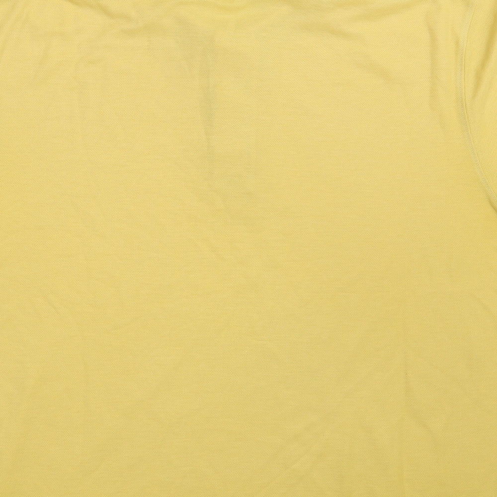 St Bernard Mens Yellow Polyester Polo Size M Collared Button