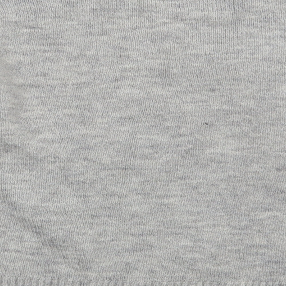 Pull&Bear Womens Grey Round Neck Acrylic Pullover Jumper Size S - Cropped