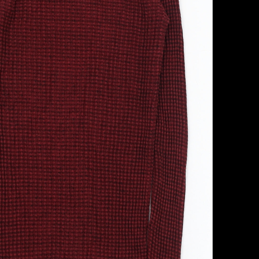 River Island Womens Red Round Neck Acrylic Pullover Jumper Size 4