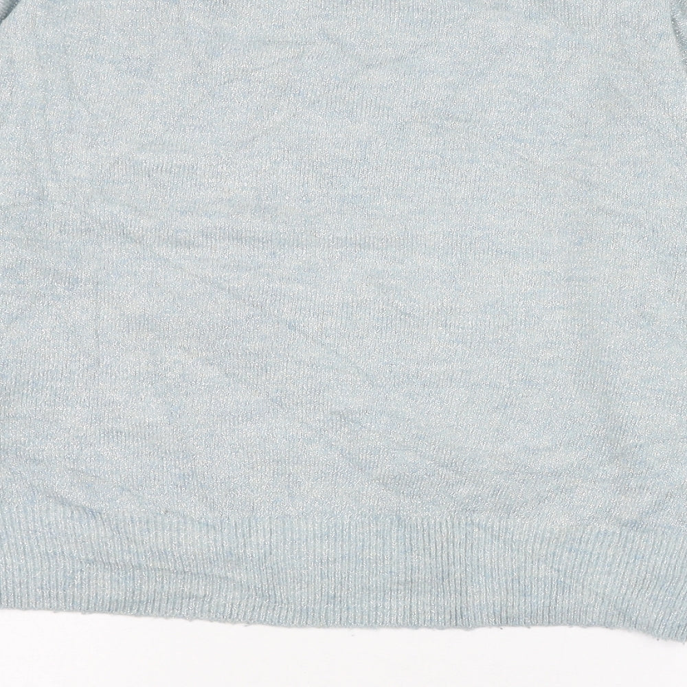 H&M Womens Blue Round Neck Acrylic Pullover Jumper Size 4