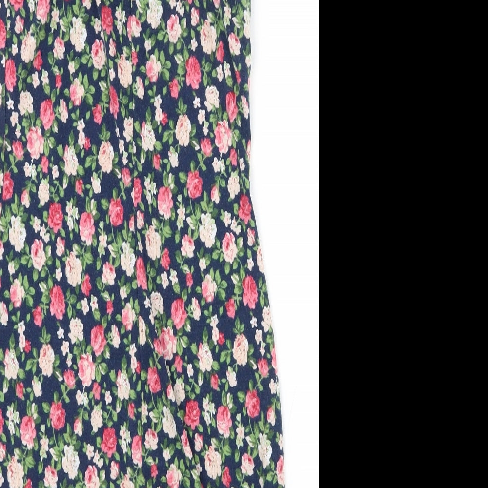 SHEIN Womens Multicoloured Floral Polyester Camisole Tank Size XS Square Neck - Tie Straps
