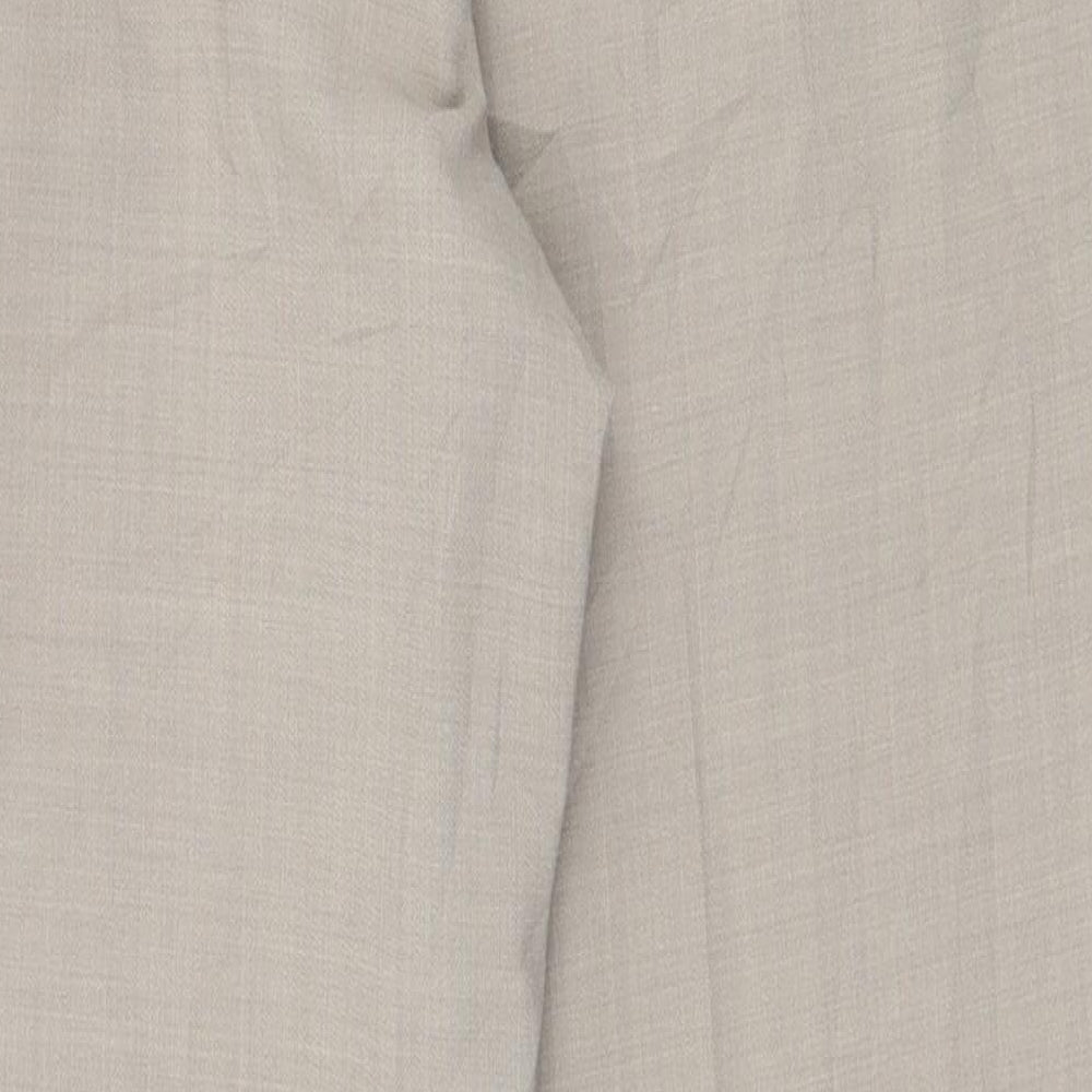 Atelier Gardeur Womens Beige Polyester Trousers Size 14 L27 in Regular Zip
