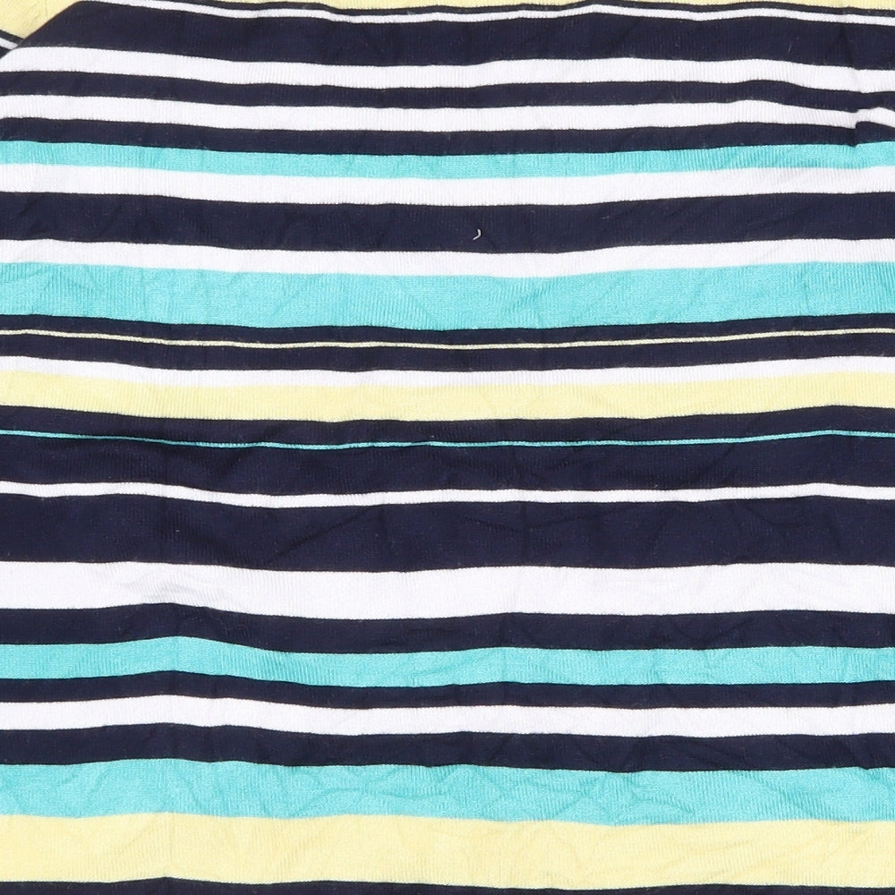 M&Co Womens Multicoloured Round Neck Striped Viscose Pullover Jumper Size 14