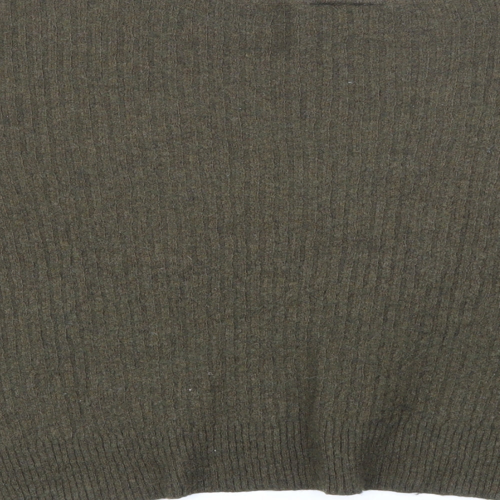 Topshop Womens Green Scoop Neck Viscose Pullover Jumper Size 12