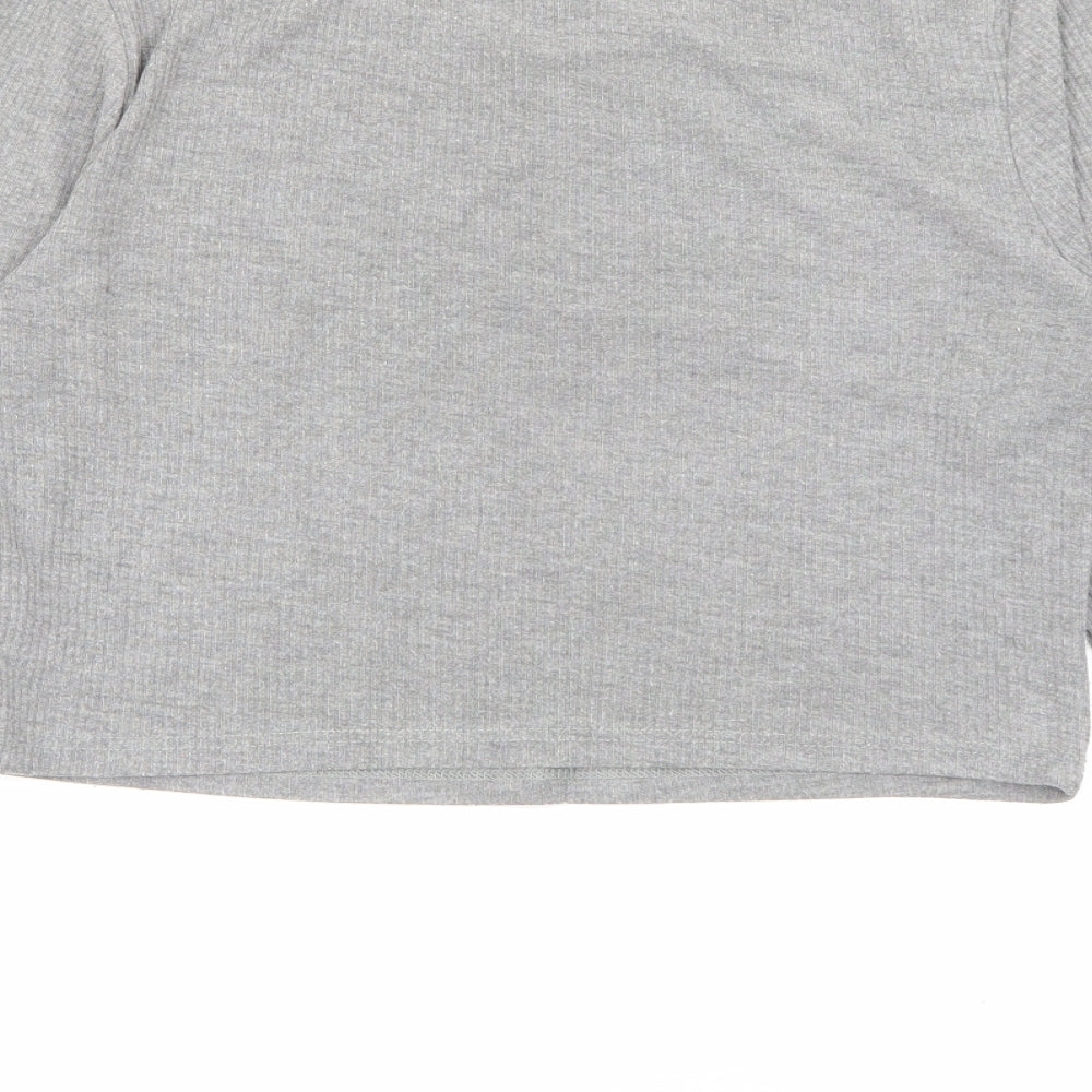 Topshop Womens Grey Scoop Neck Viscose Pullover Jumper Size 10