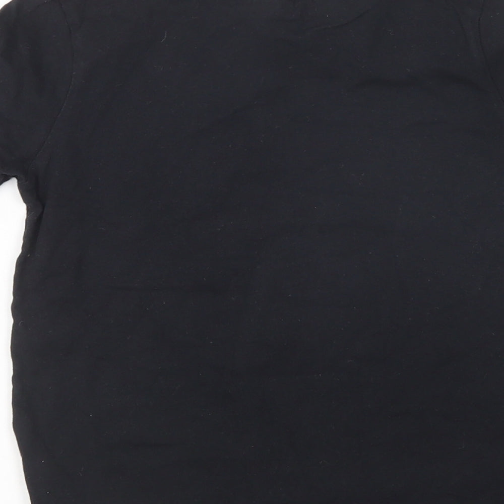 George Girls Black Cotton Basic T-Shirt Size 7-8 Years Crew Neck Pullover - Lego