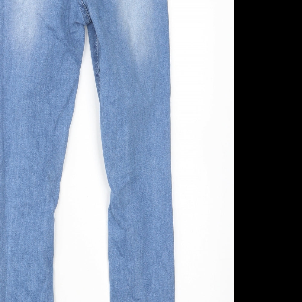 SHEIN Womens Blue Cotton Skinny Jeans Size XS L30 in Regular Button