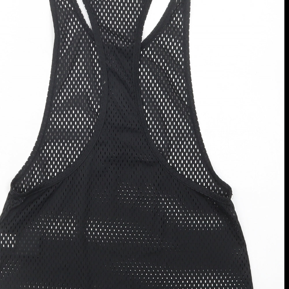 adidas Womens Black Polyester Basic Tank Size S Scoop Neck