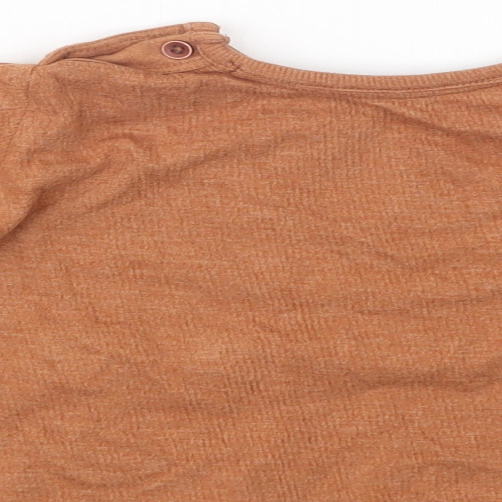 George Baby Brown Cotton Pullover Blouse Size Newborn Crew Neck Pullover