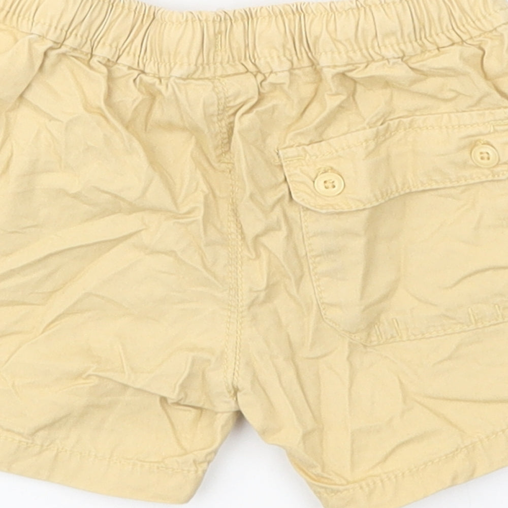 Zara Baby Yellow Cotton Cropped Trousers Size 9-12 Months Button