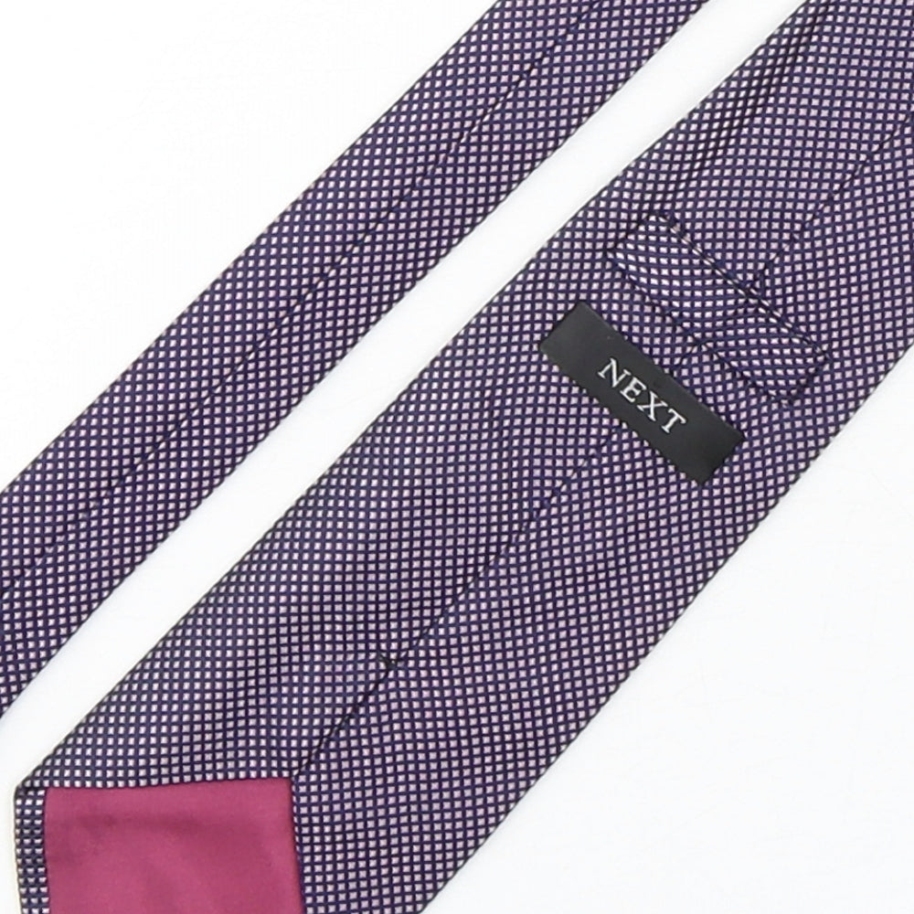Next Mens Multicoloured Plaids & Checks Silk Pointed Tie One Size