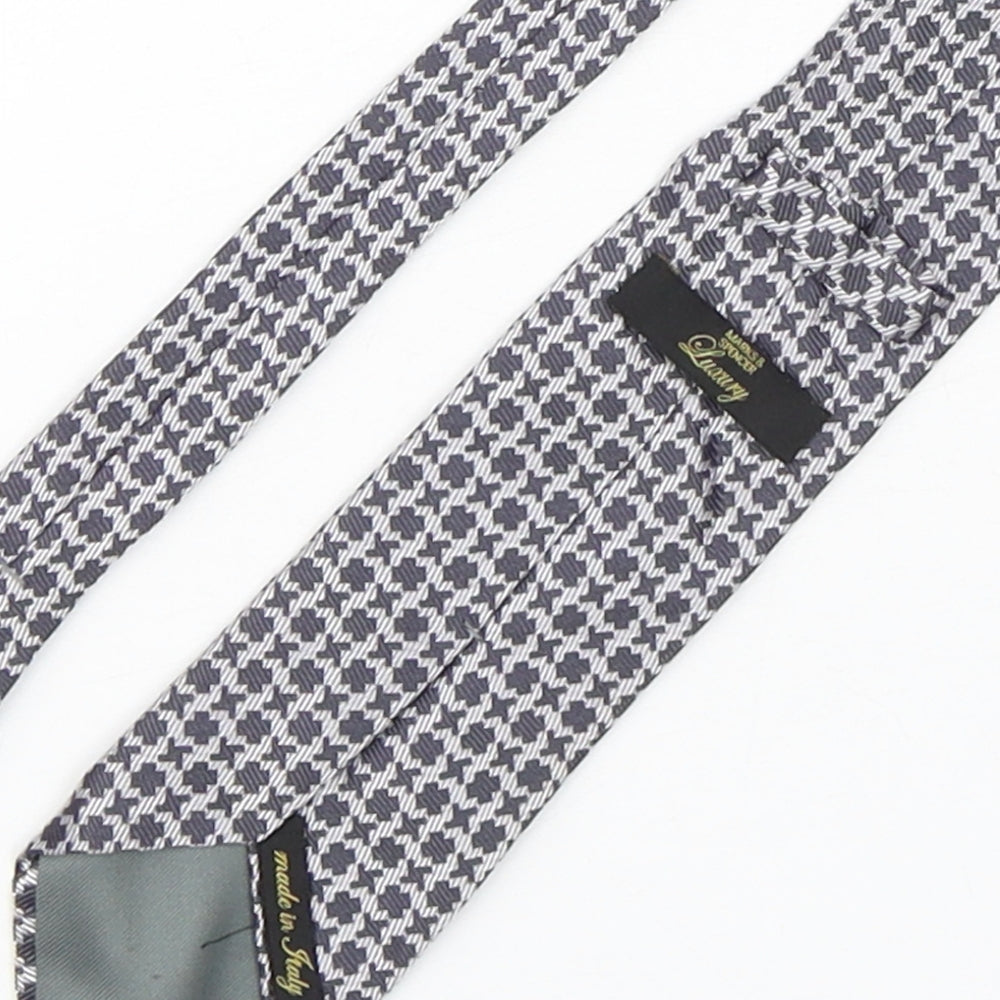 Marks & Spencer Mens Multicoloured Geometric Silk Pointed Tie One Size