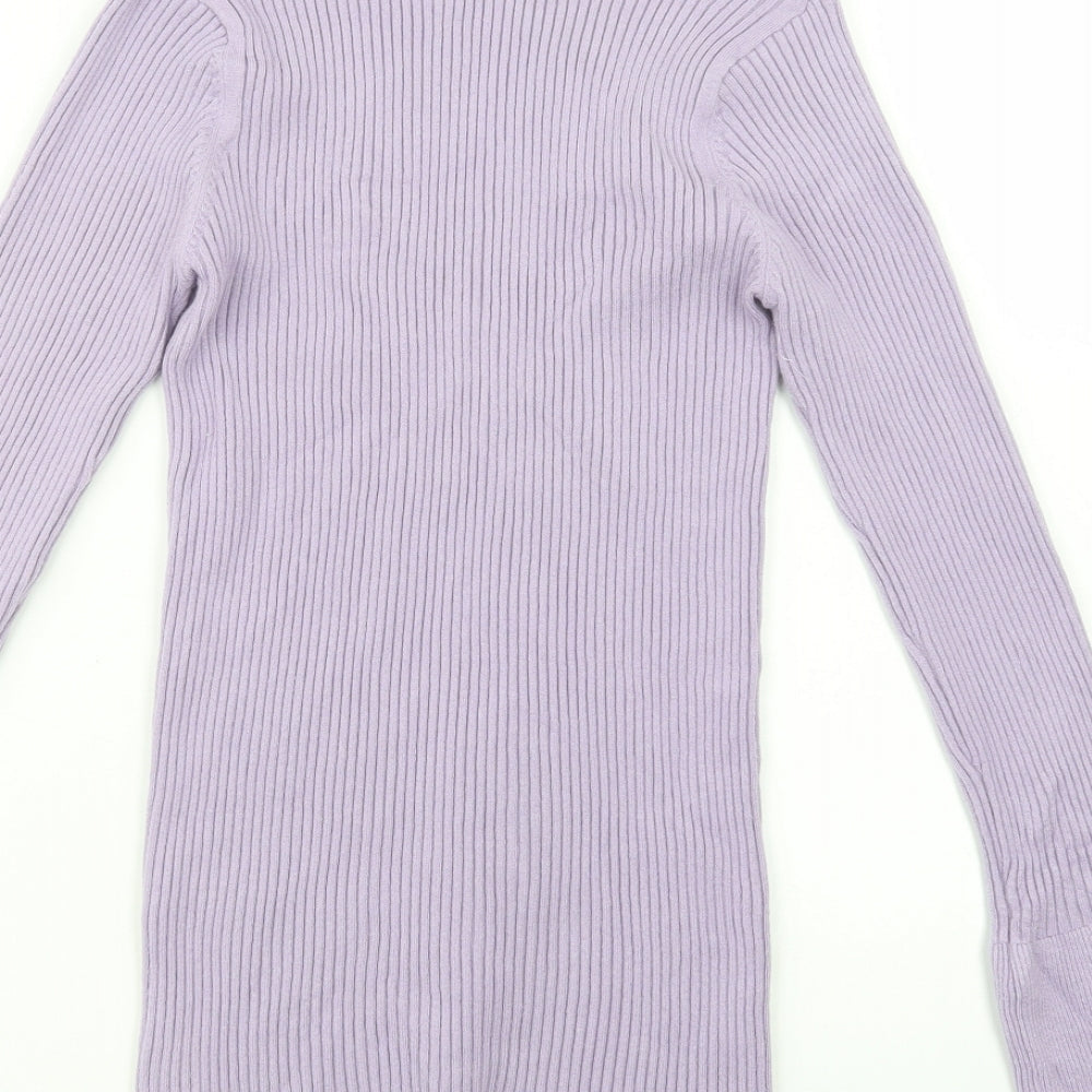 ASOS Womens Purple V-Neck Viscose Pullover Jumper Size 8