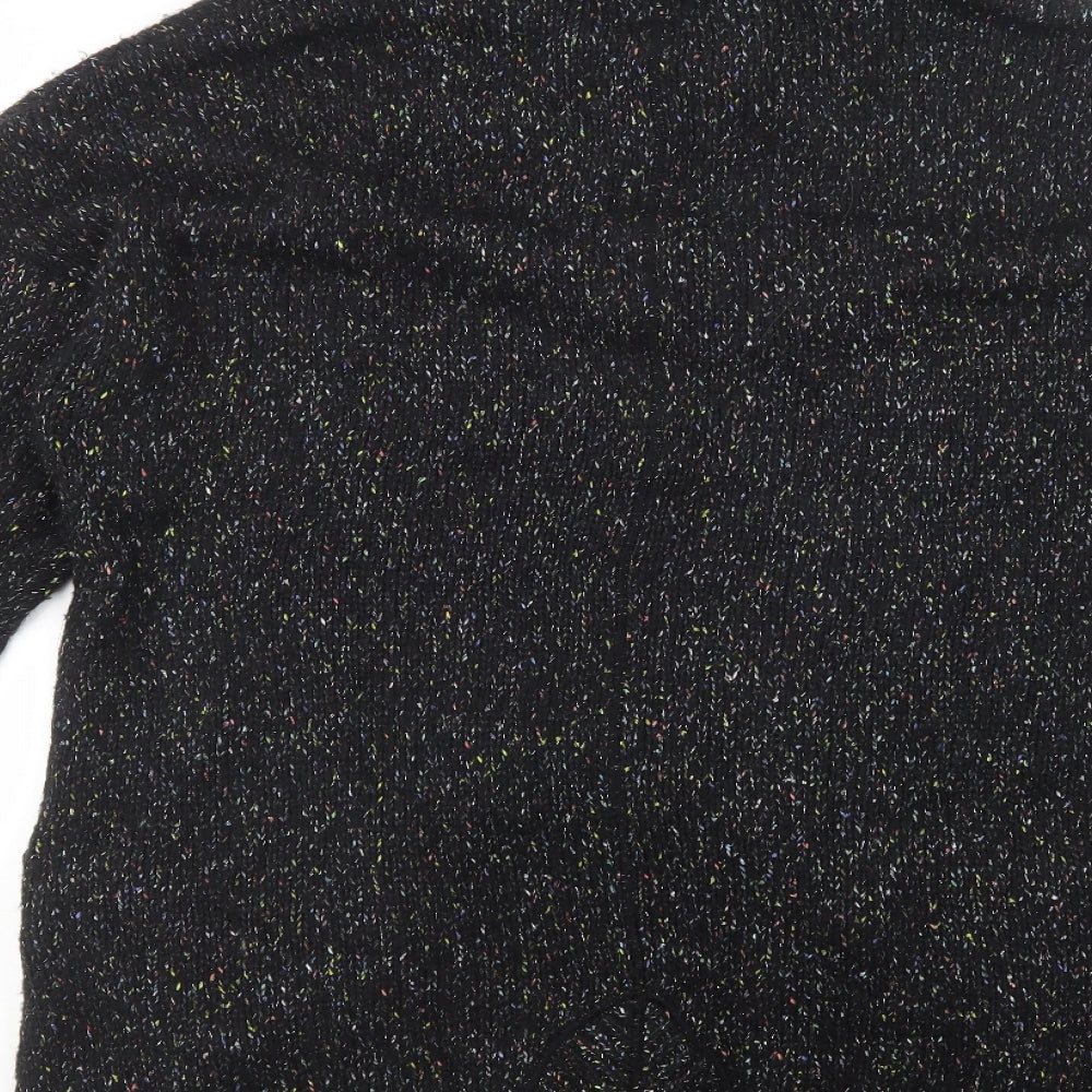 Debenhams Womens Black Roll Neck Polyester Cardigan Jumper Size 14