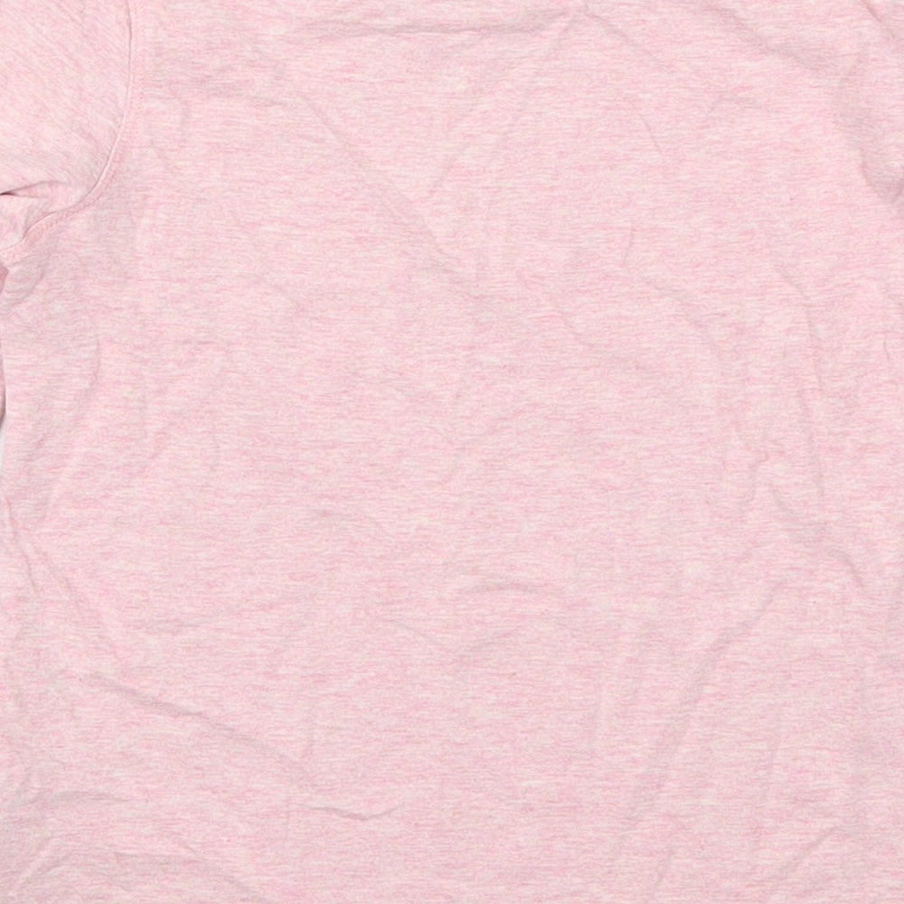 NEXT Girls Pink Cotton Basic T-Shirt Size 8 Years Crew Neck Pullover