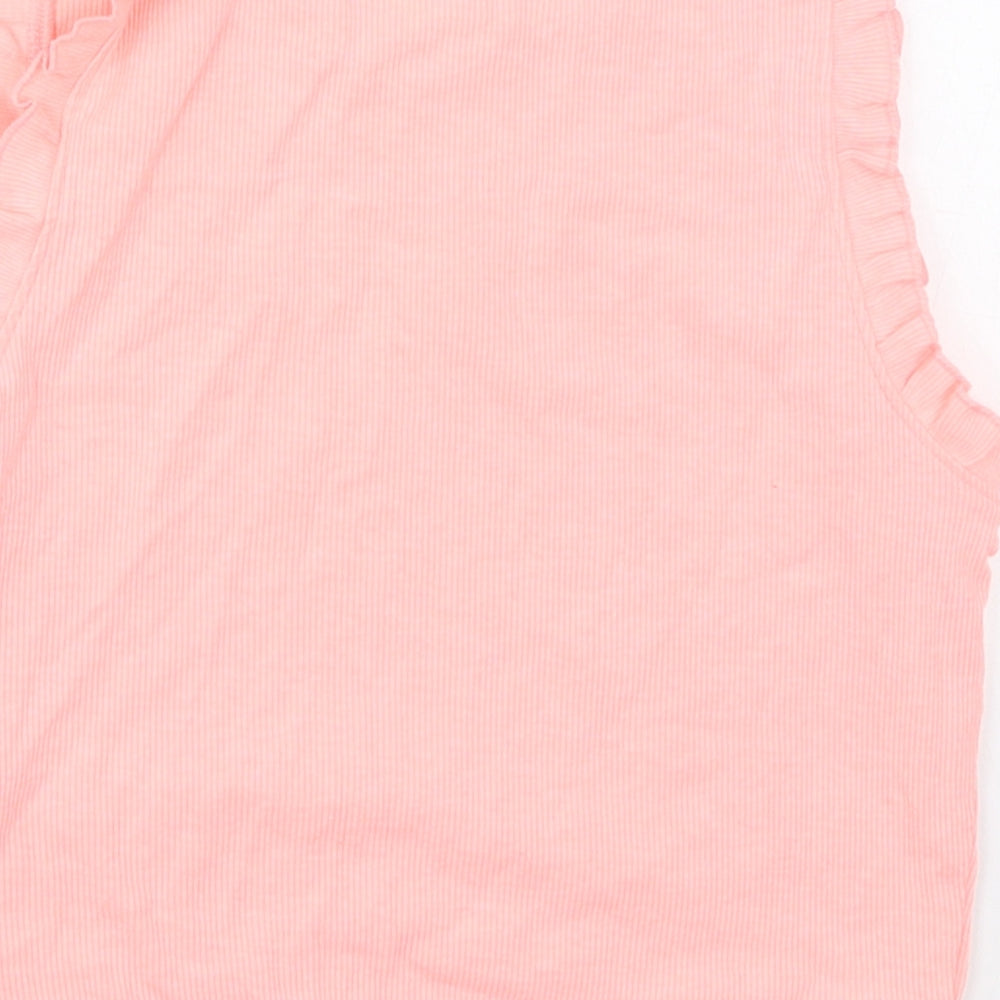River Island Girls Pink Cotton Cropped Tank Size 11-12 Years Crew Neck Pullover