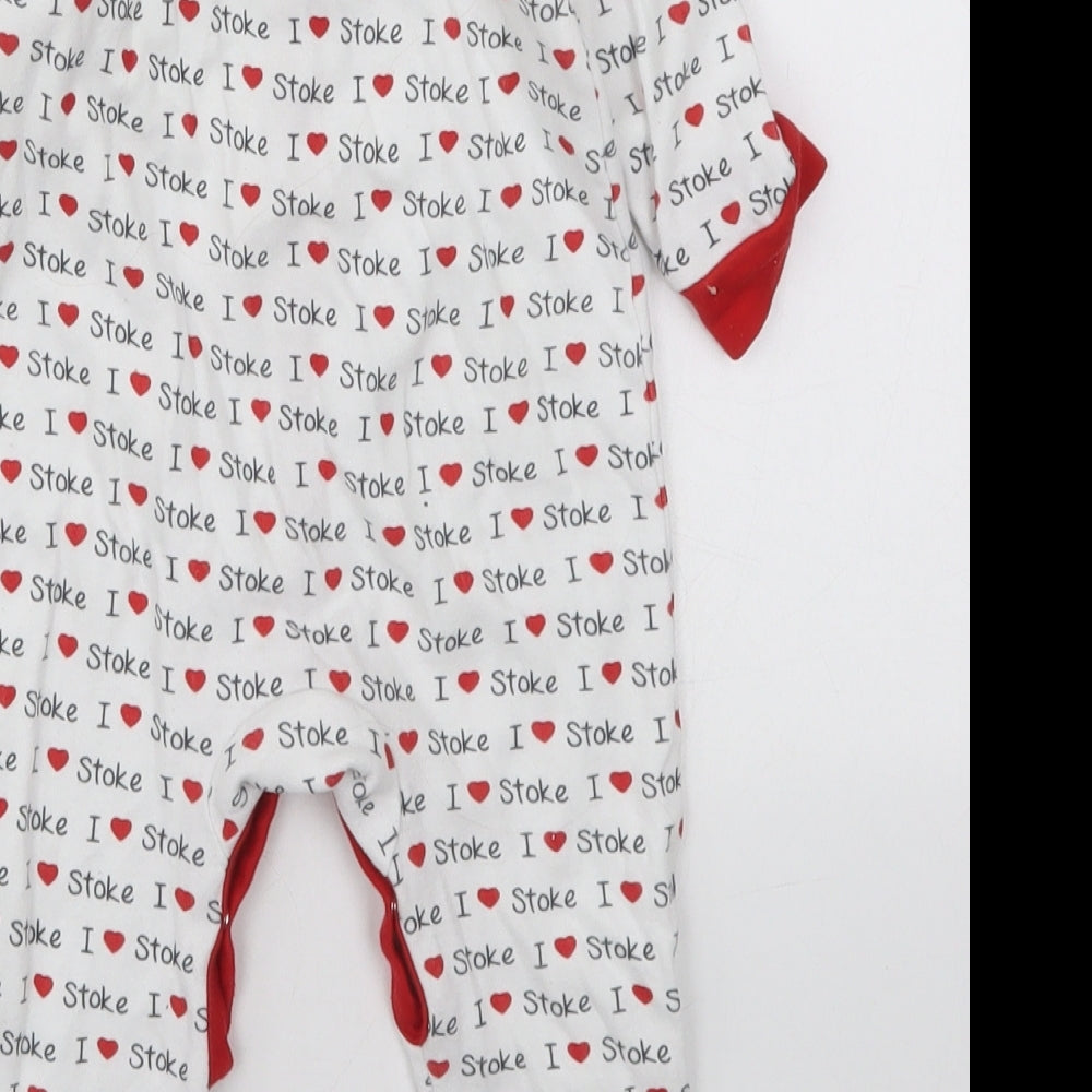 Stoke City Baby White Solid Cotton Cami One Piece Size 6-9 Months Button - I Love Stoke