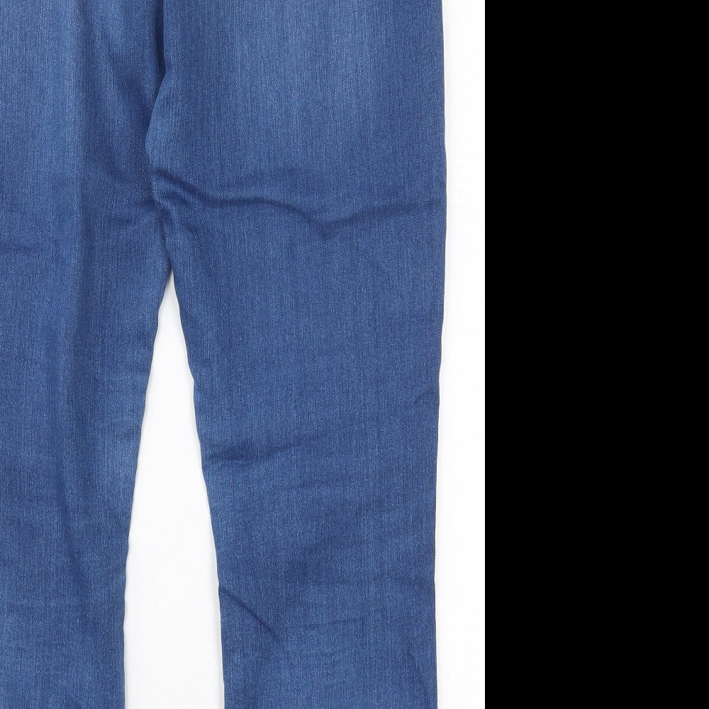 Dorothy Perkins Womens Blue Cotton Skinny Jeans Size 12 L29 in Regular Button