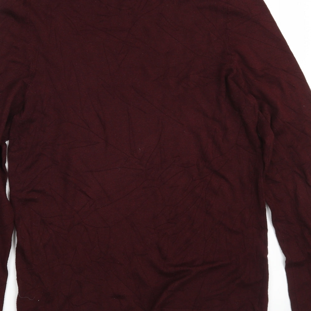 Bershka Womens Purple Scoop Neck Acrylic Pullover Jumper Size S