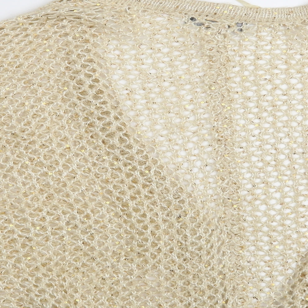 Atmosphere Womens Ivory V-Neck Polyester Cardigan Jumper Size S