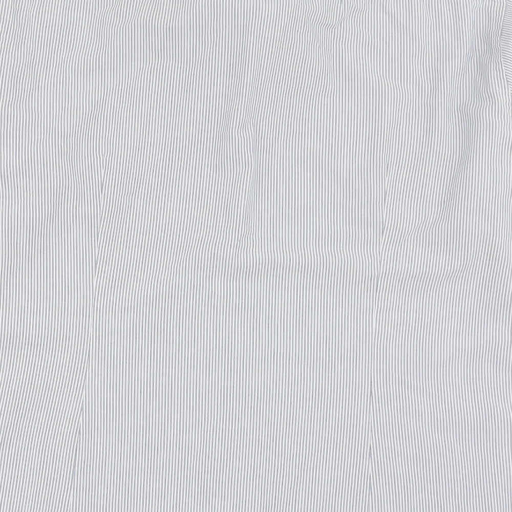 Cedarwood State Mens Blue Striped Cotton Button-Up Size M Collared Button