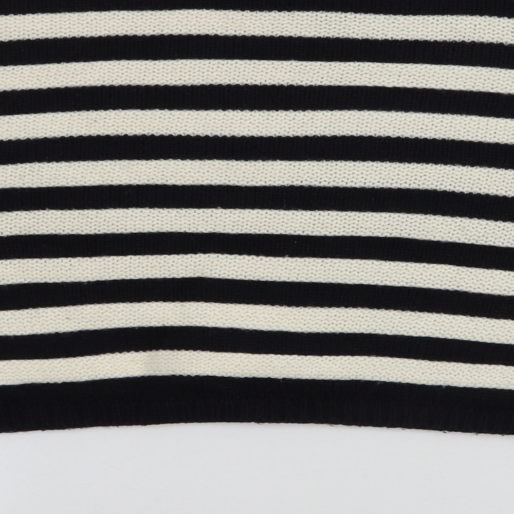 Topshop Womens Multicoloured High Neck Striped Acrylic Pullover Jumper Size 8