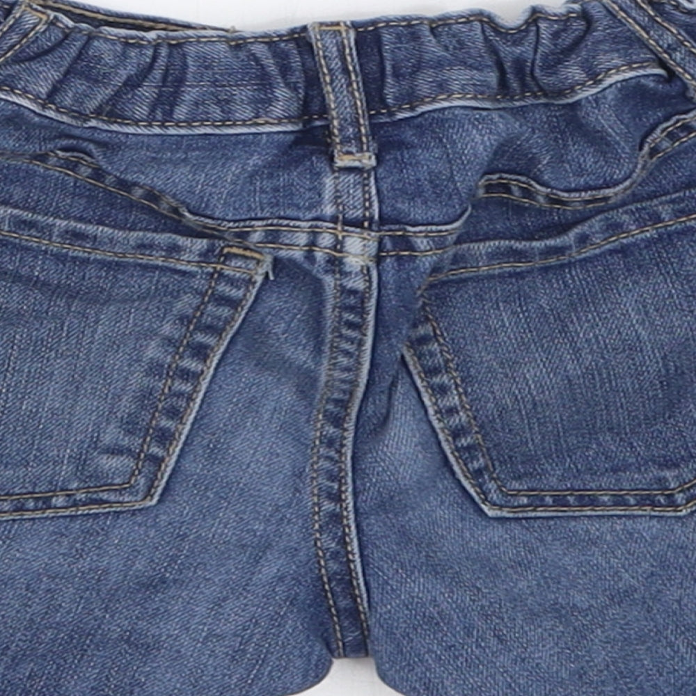 Preworn Girls Blue Cotton Bermuda Shorts Size 6 Years Regular Buckle