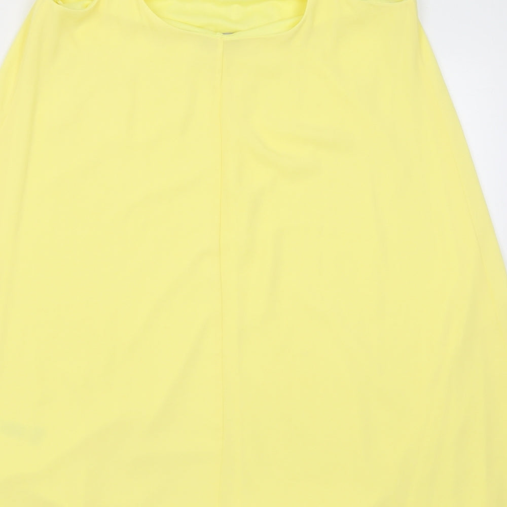 F&F Womens Yellow Polyester A-Line Size 12 Scoop Neck Pullover