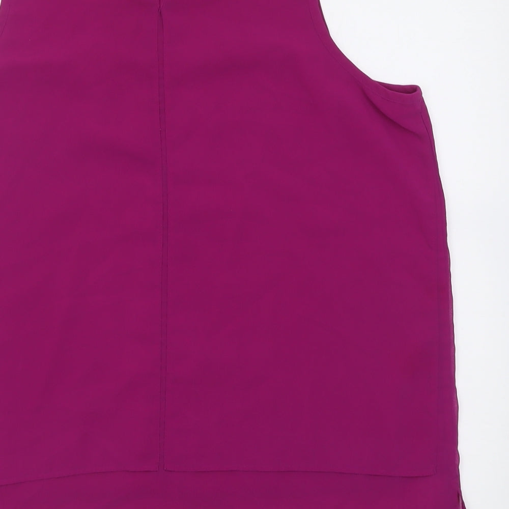 Gap Womens Purple Polyester Basic Tank Size M Scoop Neck
