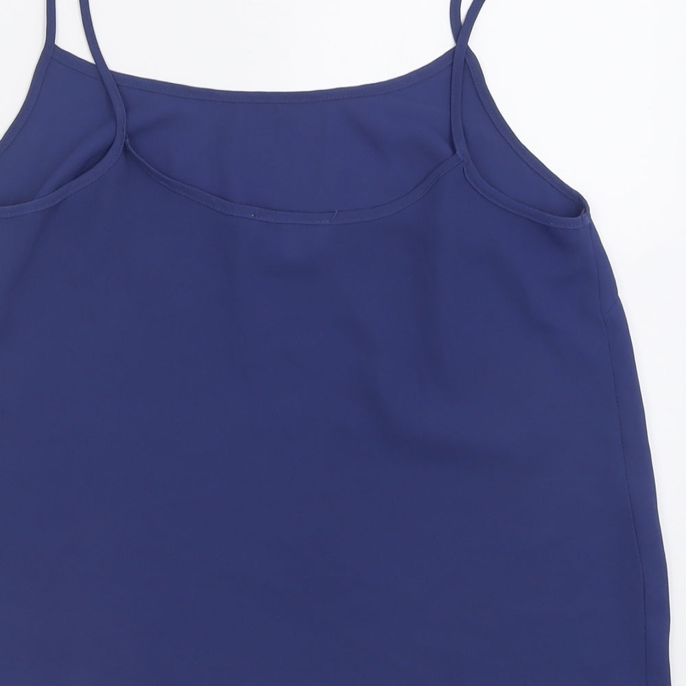 apaya Womens Blue Polyester Basic Tank Size 12 Scoop Neck