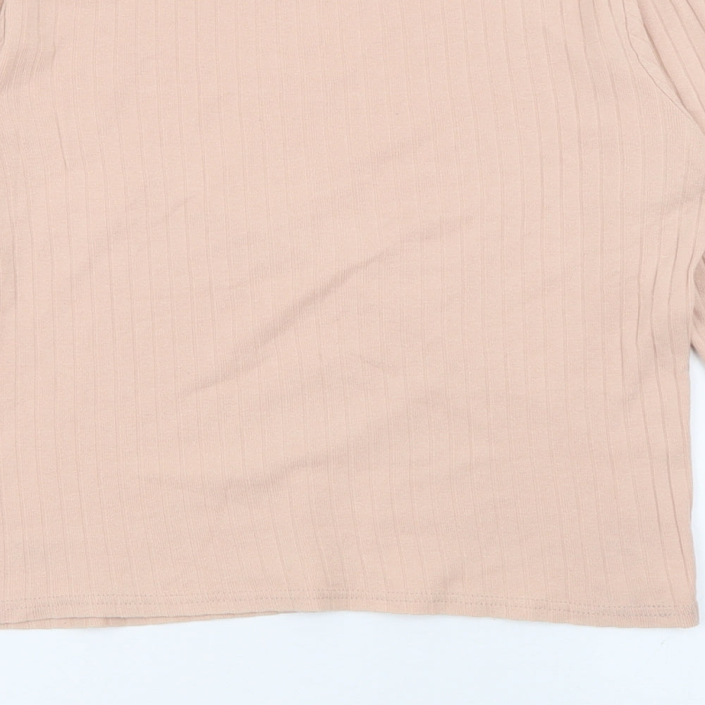River Island Womens Pink Crew Neck Polyester Pullover Jumper Size 8