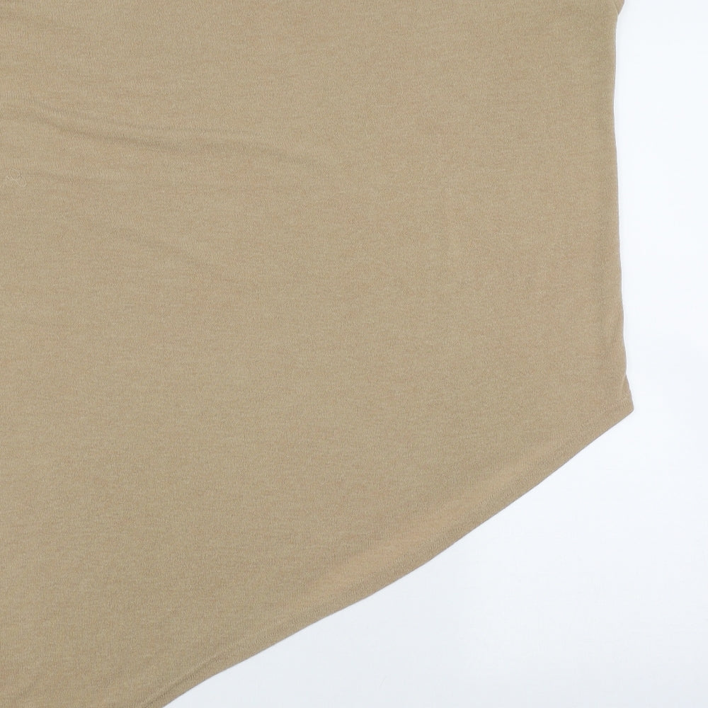 River Island Womens Beige Polyester Tunic Tank Size 18 Round Neck - Assymetric hem