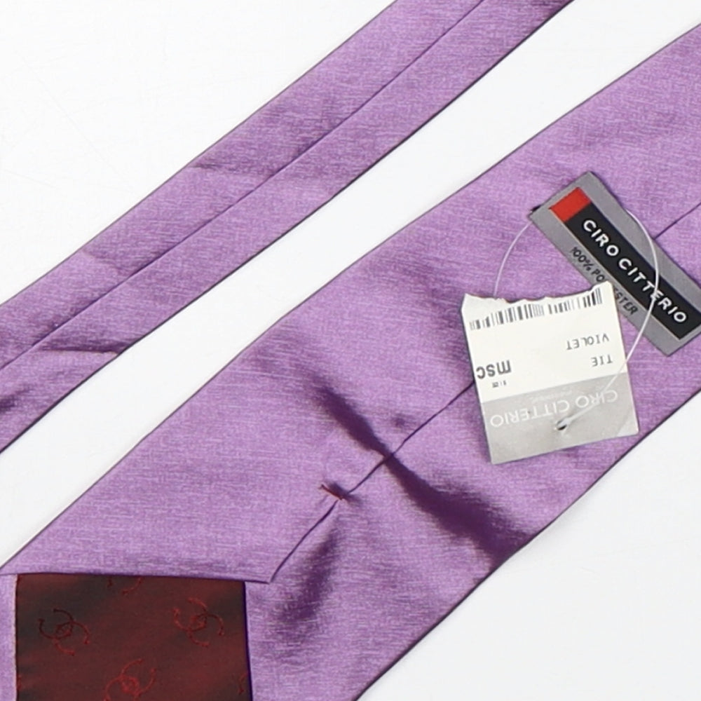 Ciro Citterio Mens Purple Polyester Pointed Tie One Size